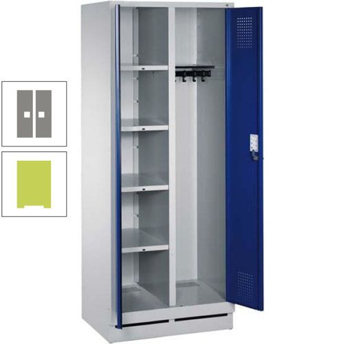 Mehrzweckschrank, Doppeltüren, Füße, 2 Abteile a 300 mm, Korpus anthrazitgrau, Tür anthrazitgrau, 1.800 x 600 x 500 mm (HxBxT)