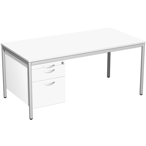 Schreibtisch 4-Fuß Eco - Hängecontainer - 3 Schubfächer - abschließbar - 720 x 1.200 x 800 mm (HxBxT) - Gestell lichtgrau - Ahorn