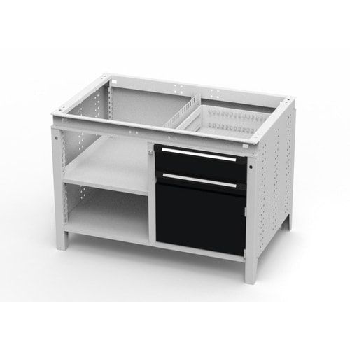 OTTOKIND Werkbank - bündige Arbeitsplatte - 850 x 1.150 x 750 mm (HxBxT) - 1 Schublade - Schrank - 2 Ablageböden - lichtgrau