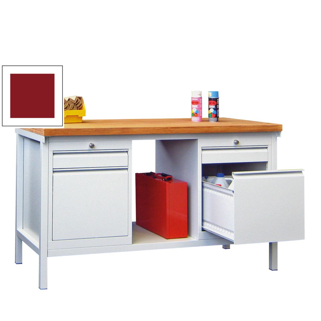 Werkbank mit Schubladenblöcken - 900 x 1.500 x 700 (HxBxT) - anthrazitgrau