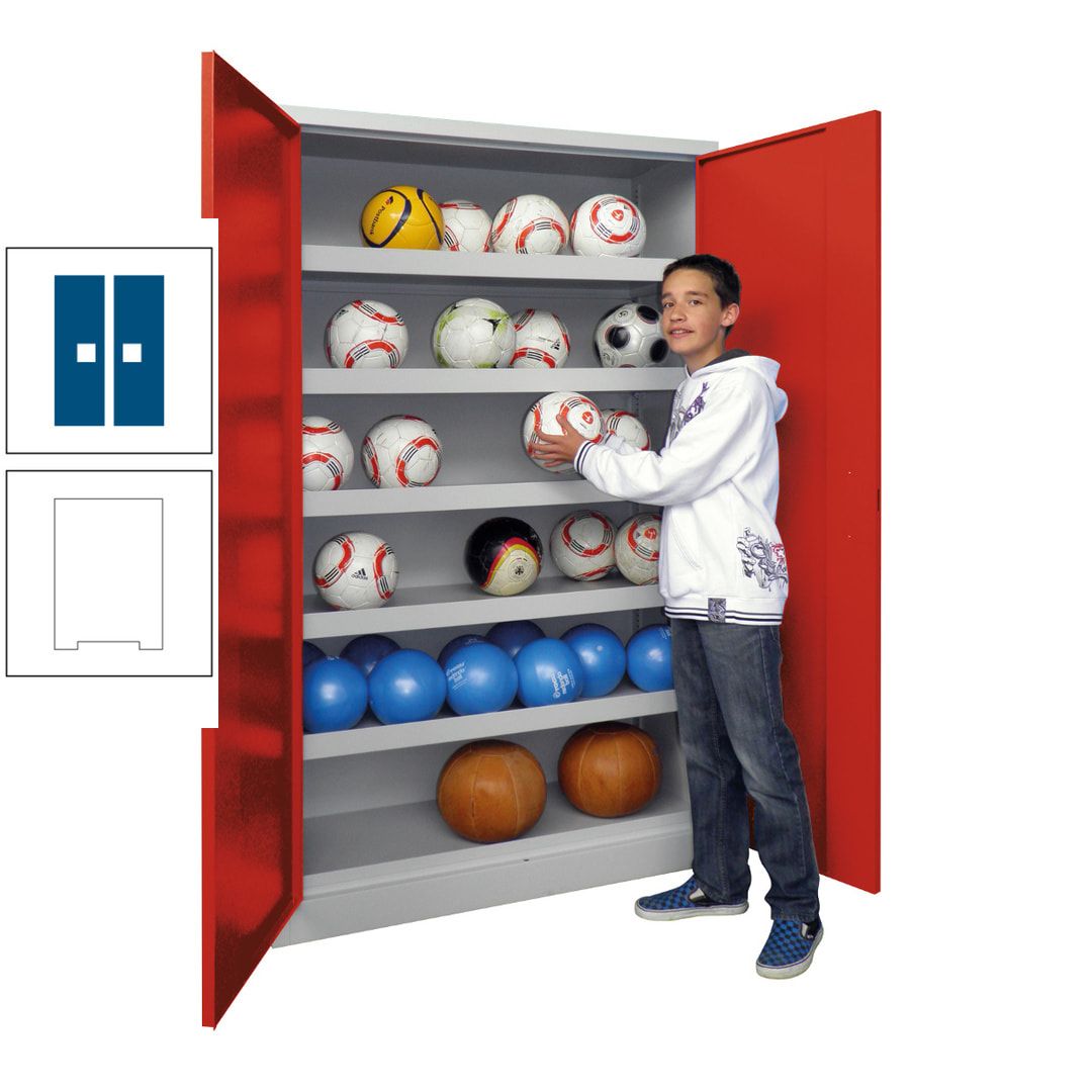 Ballschrank - Vollblechtüren - 5 Böden - 1.950x1.500x500 mm (HxBxT) - anthrazitgrau