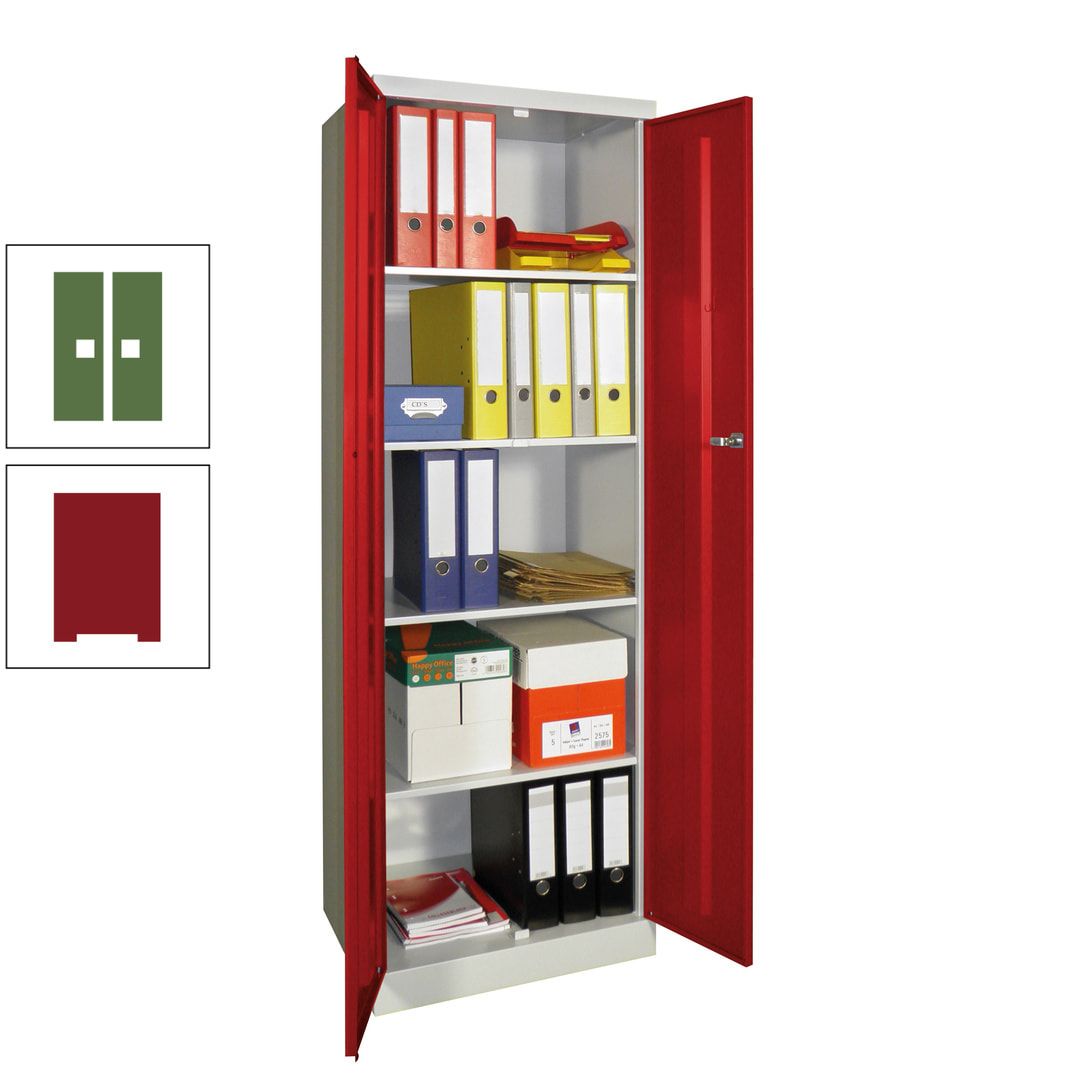 Aktenschrank - Sockel - 4 Böden - 1.800x600x500 mm (HxBxT) - Zylinderschloss - anthrazitgrau