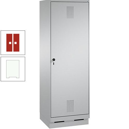 Doppel-Spind, Garderobenschrank, 1 Tür für 2 Abteile a 300 mm, Korpus anthrazitgrau, Türen anthrazitgrau, 1.800 x 600 x 500 mm (HxBxT)