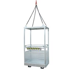 BAUER Arbeitskorb - Montagebühne - Staplerkorb mit Dach - 470 kg - 2.300 x 1.200 x 800 mm (HxBxT) - kranbar - Farbe wählbar