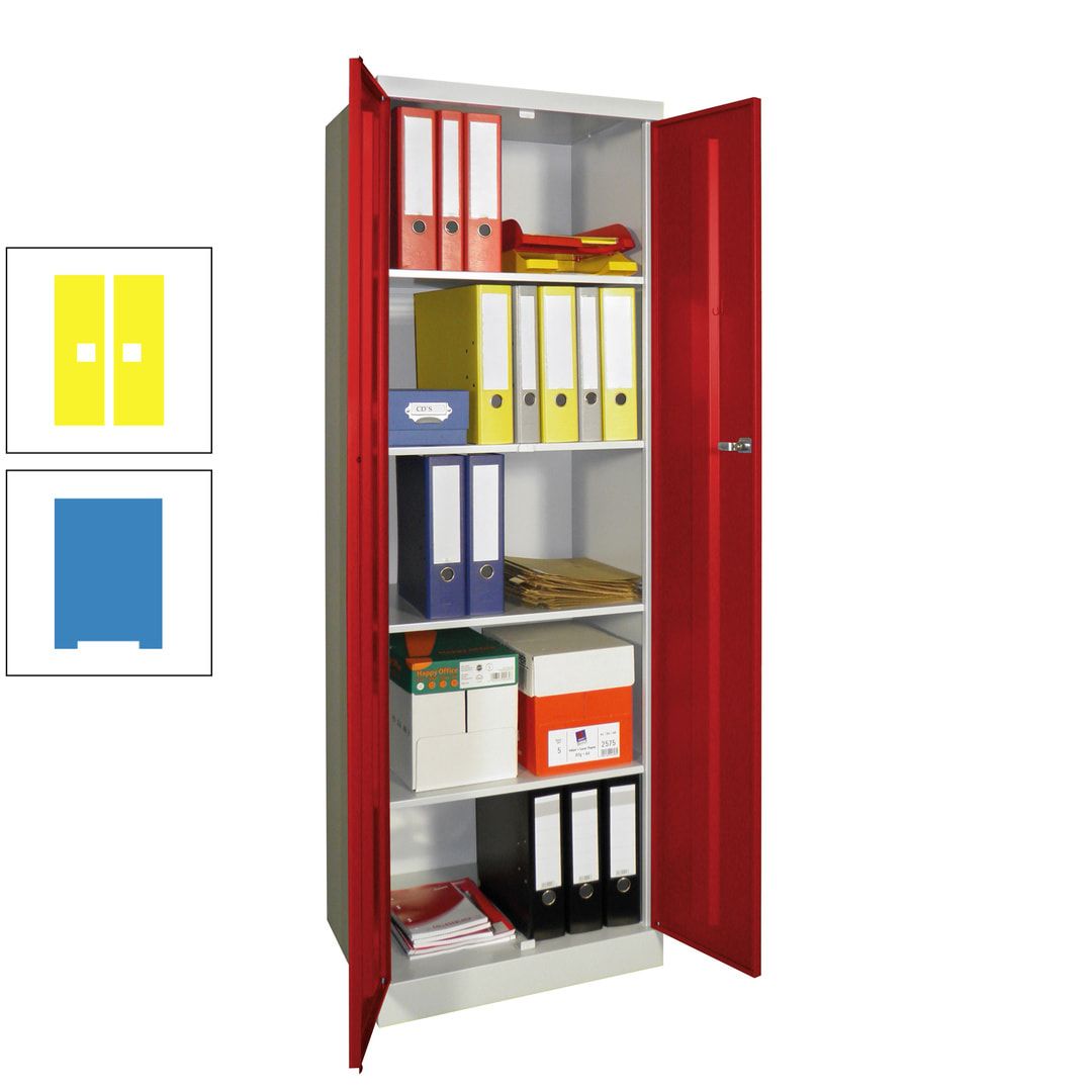 Aktenschrank - Sockel - 4 Böden - 1.800x600x500 mm (HxBxT) - Zylinderschloss - anthrazitgrau