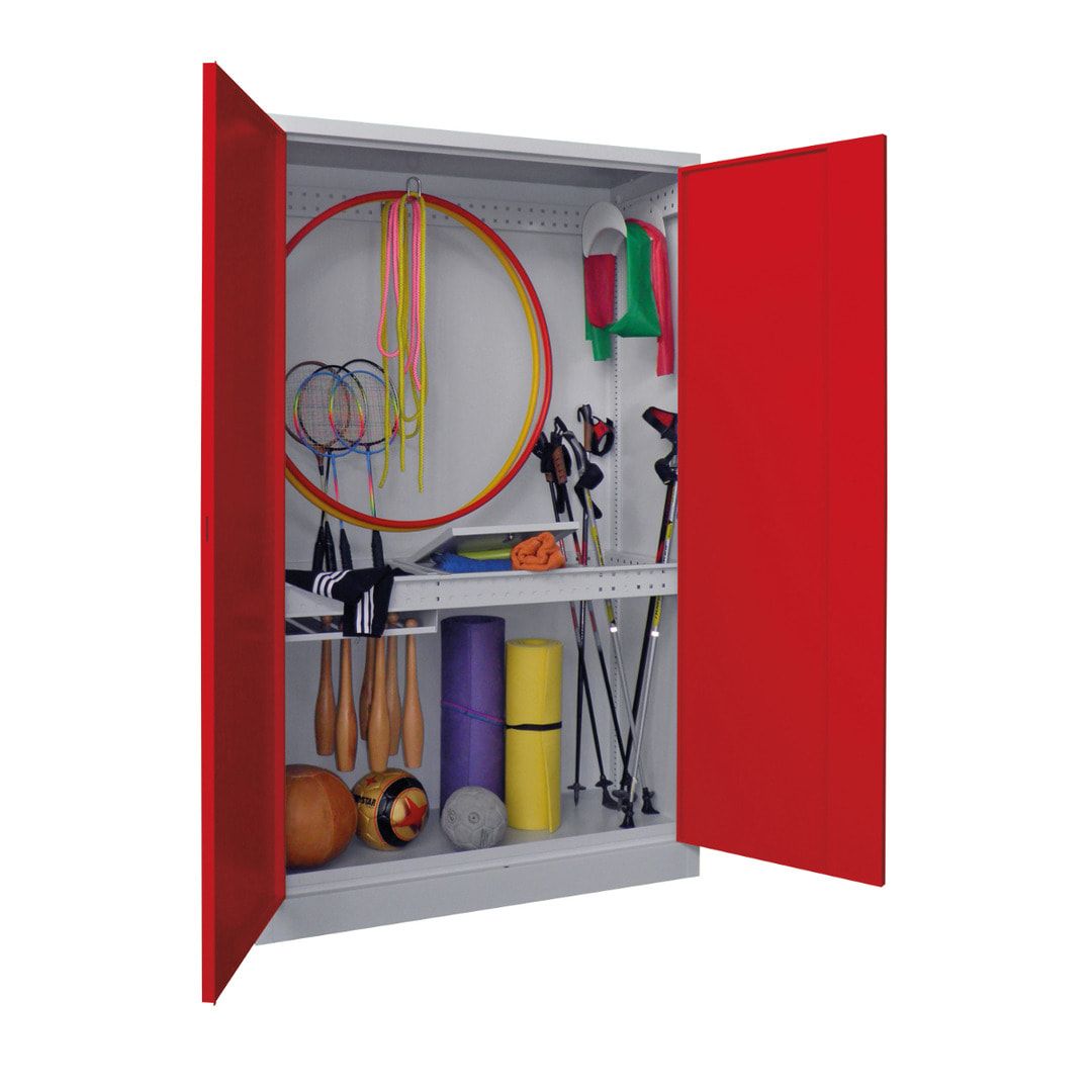 Sportschrank - Vollblechtüren - Variante 2 - 1.950x1.200x500 mm (HxBxT) - anthrazitgrau