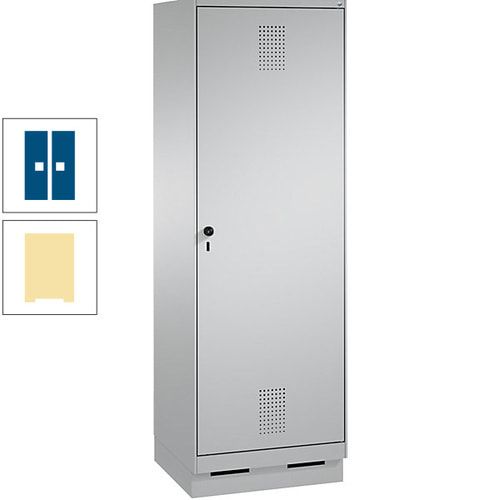 Doppel-Spind, Garderobenschrank, 1 Tür für 2 Abteile a 300 mm, Korpus anthrazitgrau, Türen anthrazitgrau, 1.800 x 600 x 500 mm (HxBxT)