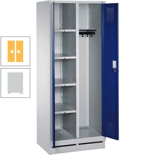 Mehrzweckschrank, Doppeltüren, Füße, 2 Abteile a 300 mm, Korpus anthrazitgrau, Tür anthrazitgrau, 1.800 x 600 x 500 mm (HxBxT)