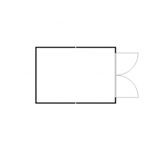 Isolierter Gefahrstoffcontainer - 2.510 x 4.050 x 4.340 mm (HxBxT) - Auffangvolumen 2 x 1.050 l - Sensorlüfter - Doppelflügeltür kurze Seite
