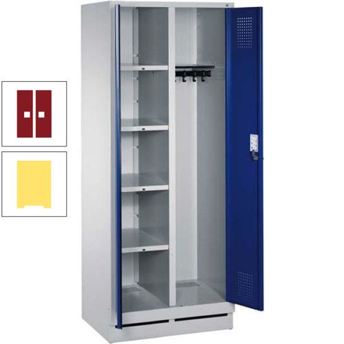 Mehrzweckschrank, Doppeltüren, Füße, 2 Abteile a 300 mm, Korpus anthrazitgrau, Tür anthrazitgrau, 1.800 x 600 x 500 mm (HxBxT)