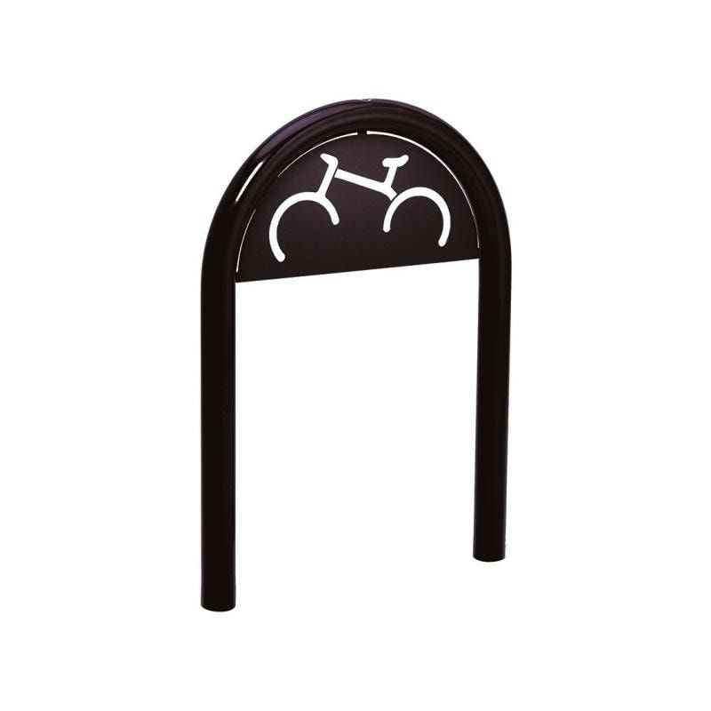 Fahrradbügel - Fahrradständer - mit Beschilderung - Einbetonierung - Stahl - Büroklammerform - 1.000 x 625 mm (HxB) - enzianblau