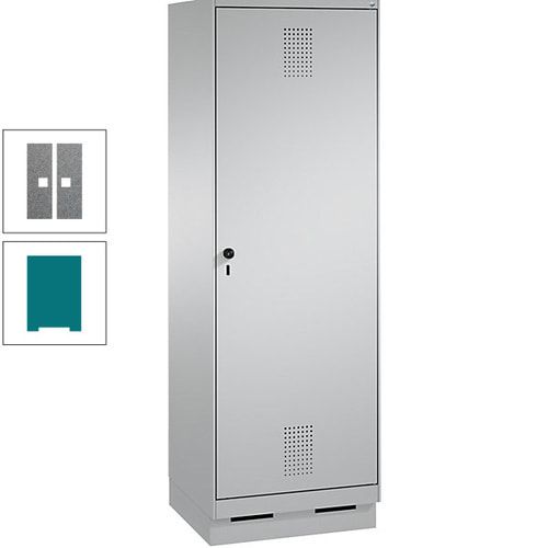 Doppel-Spind, Garderobenschrank, 1 Tür für 2 Abteile a 300 mm, Korpus anthrazitgrau, Türen anthrazitgrau, 1.800 x 600 x 500 mm (HxBxT)