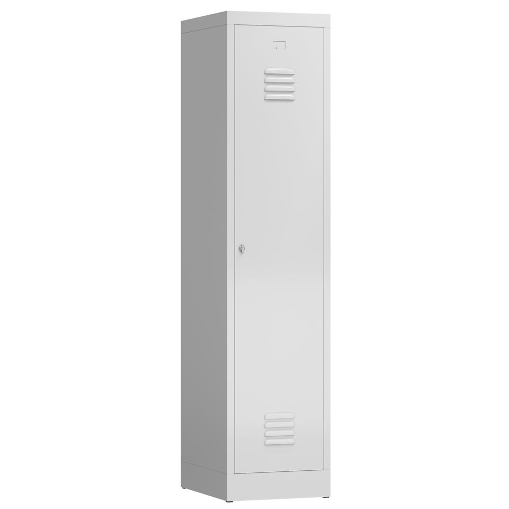 Garderobenschrank, Garderobenspind, 1 Abteil, Abteiltrennwand, 1.800 x 415 x 500 mm (HxBxT), Stahl, Drehriegel, Korpus: lichtgrau, Front: anthrazit