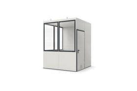 Bürocontainer, Aufsichtsstand, Meisterbüro, Lagerhallenbüro, mobil, für Innen, 2.045 x 2.045 mm (BxT), 4,18 qm, Fußboden wählbar