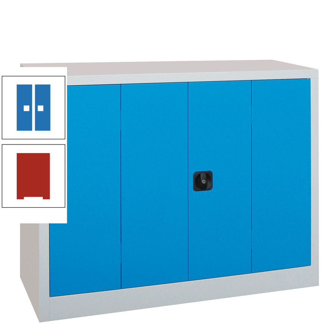 Falttürenschrank - 1.000x1.200x400 mm (HxBxT) - 2 Einlegeböden, gepulvert - Zylinderschloss - anthrazitgrau