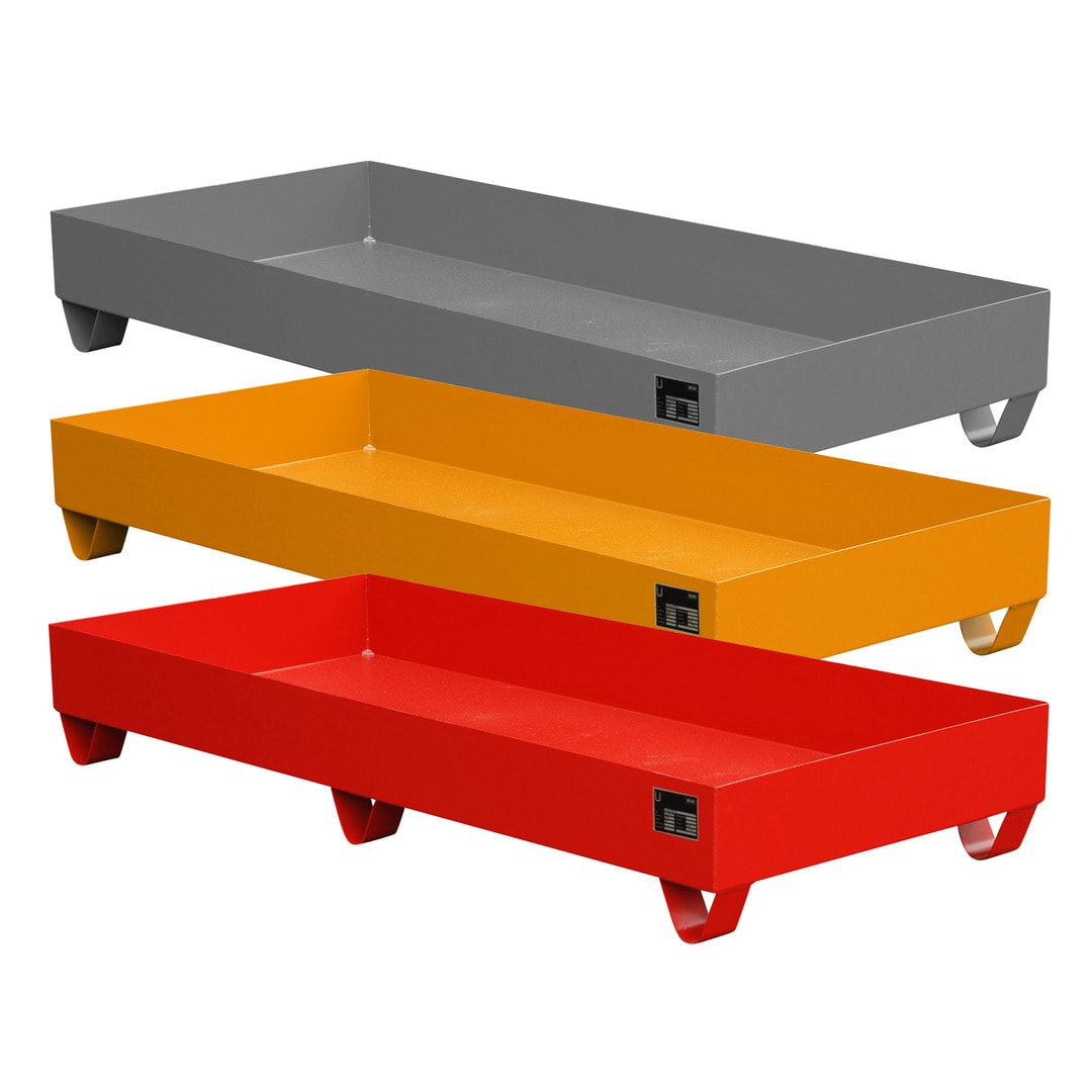 Auffangwanne - 1.800 x 800 mm (BxT) - 217 l - Füße - feuerrot