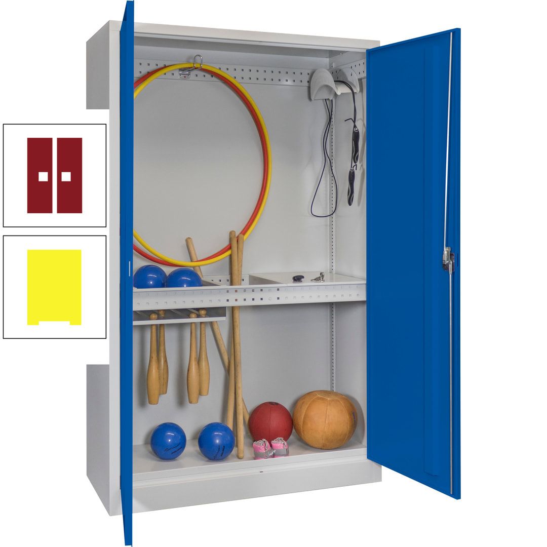 Sportschrank - Vollblechtüren - Variante 3 - 1.950x1.200x500 mm (HxBxT) - anthrazitgrau