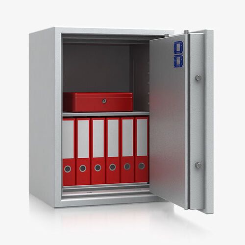 Dokumententresor, Geldschrank, Safe, VdS Klasse 2, 60 Minuten feuerfest, Türen 1-flügelig, 503 x 595 x 497 mm (HxBxT), Farbe lichtgrau (RAL 7035)