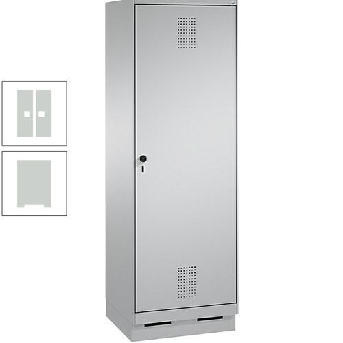 Doppel-Spind, Garderobenschrank, 1 Tür für 2 Abteile a 300 mm, Korpus anthrazitgrau, Türen anthrazitgrau, 1.800 x 600 x 500 mm (HxBxT)