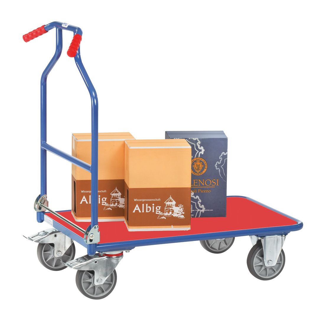 Fetra - Magazinwagen Optiliner - Tragkraft 400 kg - 1.030 x 620 x 1.010 mm (HxBxT) - blau/rot