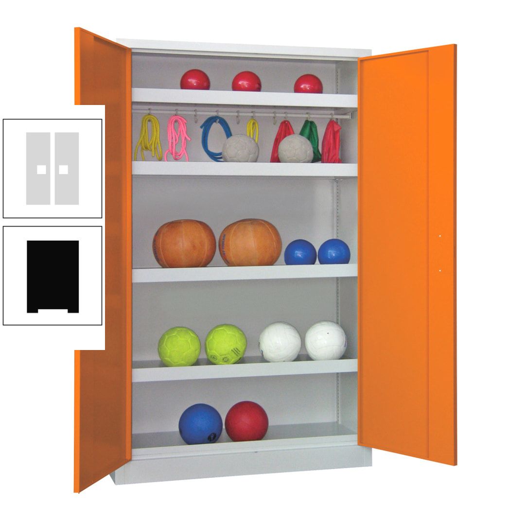 Ballschrank - Vollblechtüren - 4 Böden - 1 Hakenleiste - 1.950x1.200x500 mm (HxBxT) - anthrazitgrau