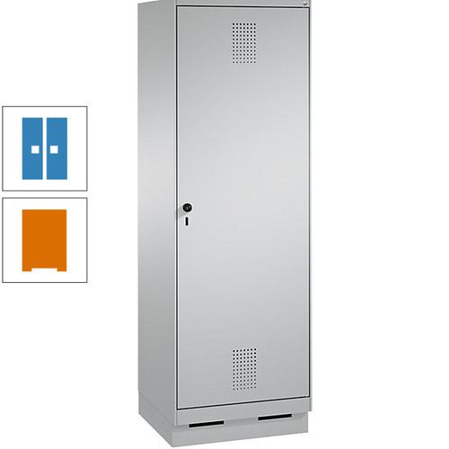 Doppel-Spind, Garderobenschrank, 1 Tür für 2 Abteile a 300 mm, Korpus anthrazitgrau, Türen anthrazitgrau, 1.800 x 600 x 500 mm (HxBxT)