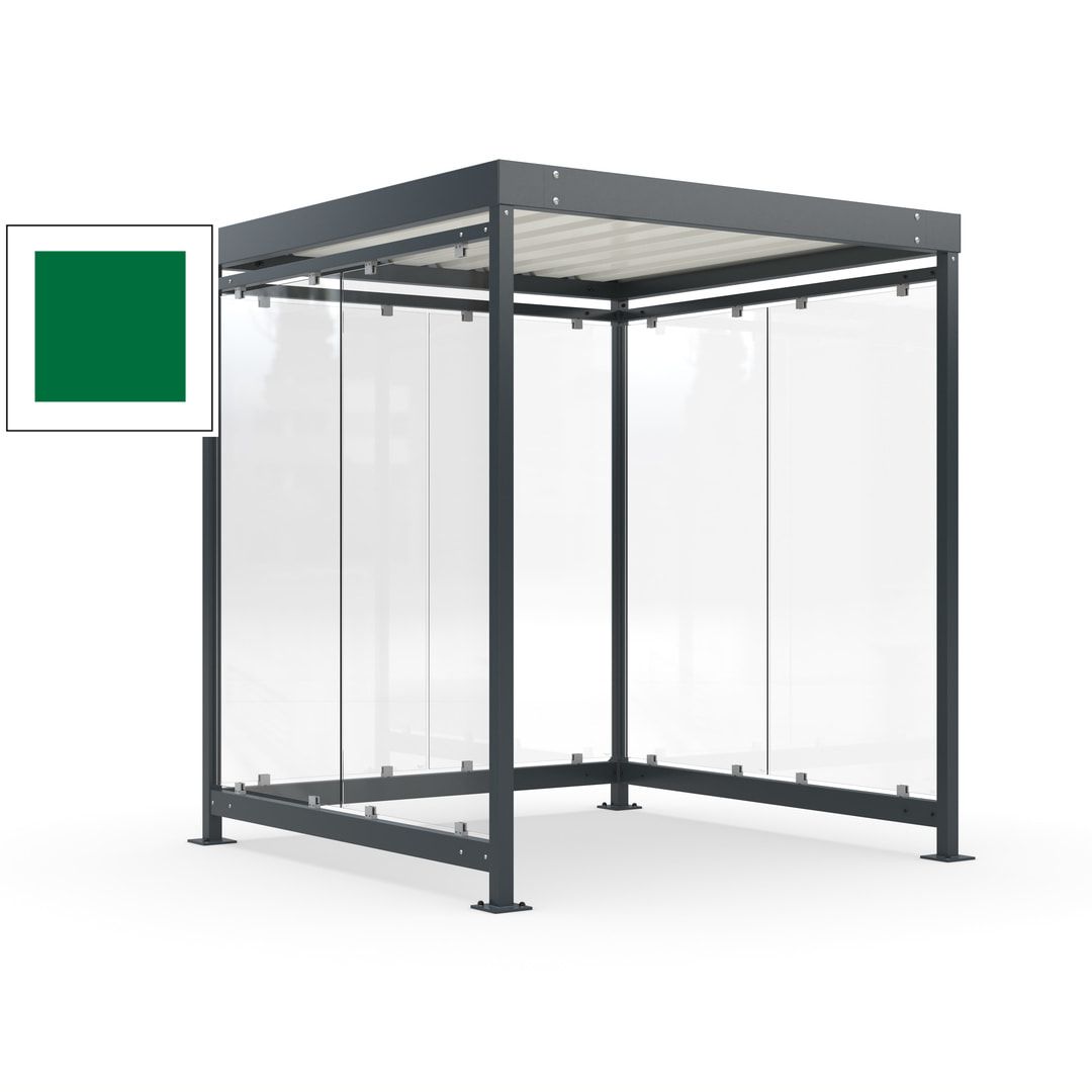 Raucherunterstand, Bushaltestelle, Bausatz, 6-7 Personen, 6 Wände, 2.510 x 2.165 x 2.165 mm (HxBxT), Achatgrau