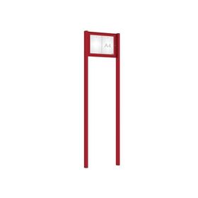 Pfosten-Set (2 Endpfosten) für Schaukasten mit Doppelflügeltür - Höhe 2.600 mm - Einbetonieren - Farbe purpurrot