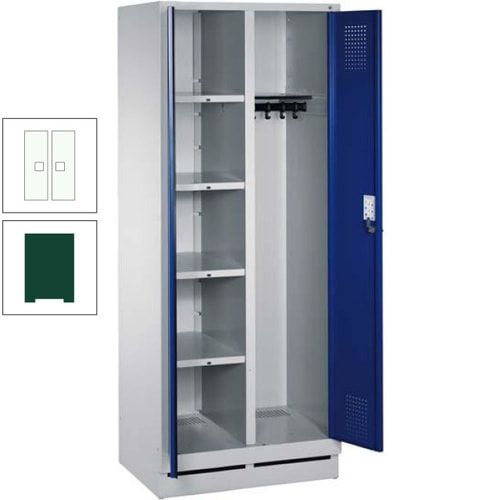 Mehrzweckschrank, Doppeltüren, Füße, 2 Abteile a 300 mm, Korpus anthrazitgrau, Tür anthrazitgrau, 1.800 x 600 x 500 mm (HxBxT)
