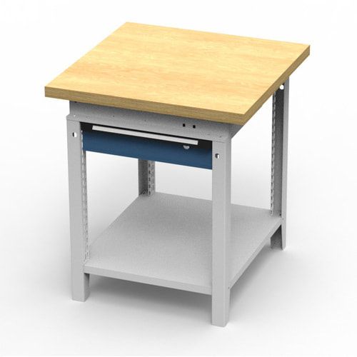 OTTOKIND Werkbank - Arbeitsplatte bündig - 850 x 605 x 750 mm (HxBxT) - Schublade - Ablageboden - lichtgrau