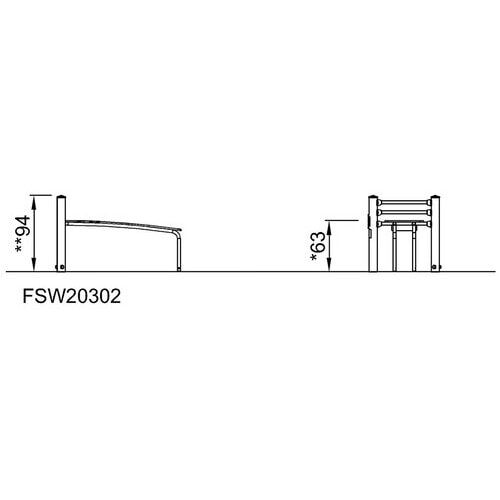 Sit-up Bank, Ekogrip(R)-Oberfläche, Infotafel QR-Code, Stahl bandverzinkt, pulverbeschichtet, ab 13 Jahre, 1.530 x 880 x 810 mm (HxBxT), Orange