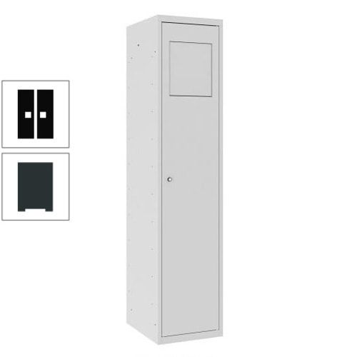 Wäschesammelschrank, Wäscheschrank, Einwurfklappe, Beutelhalter, 1.800 x 400 x 500 mm (HxBxT), Korpus anthrazitgrau, Front anthrazitgrau