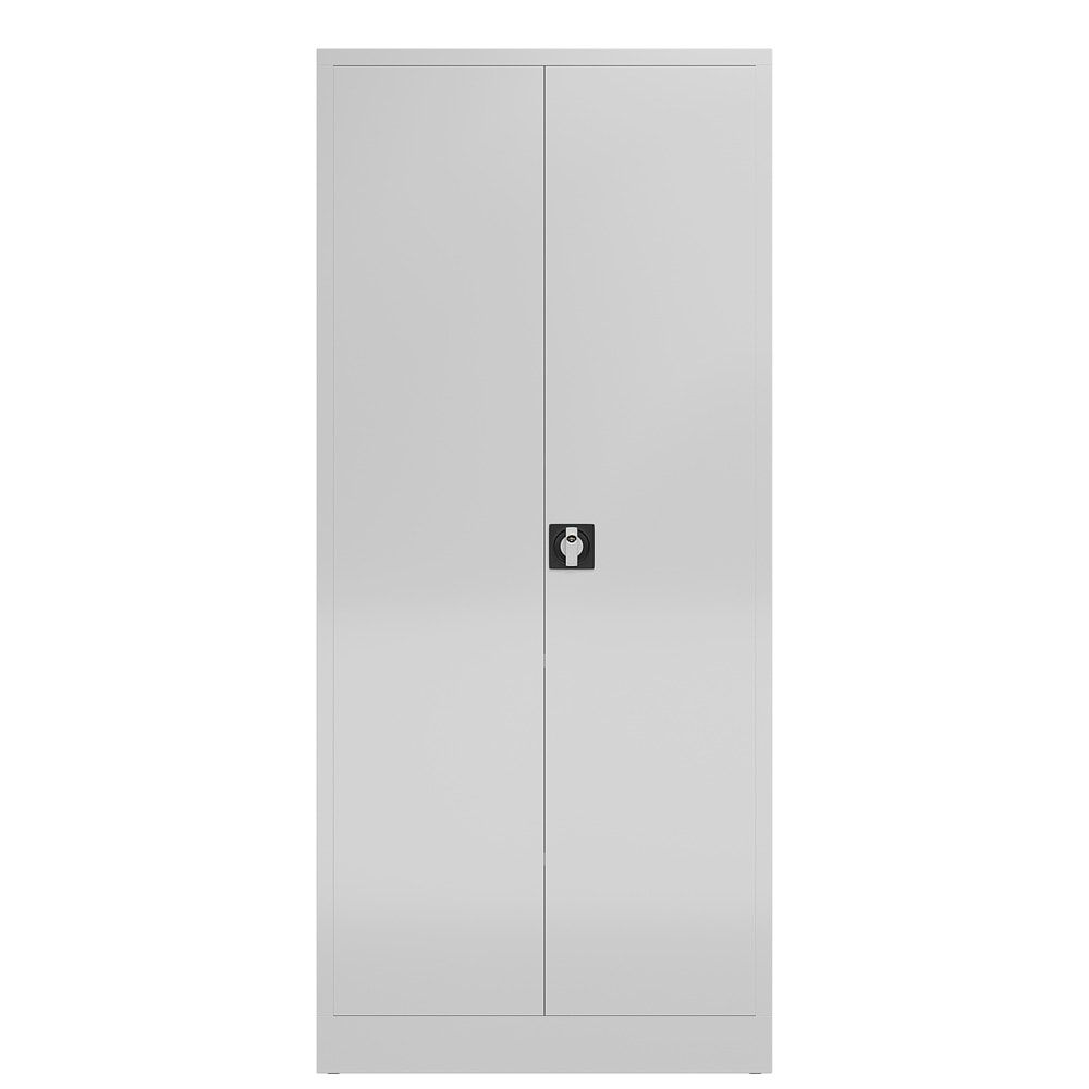 Mehrzweckschrank, Stahlschrank, 2 Abteile, 5 Fächer, 1.800 x 800 x 380 mm (HxBxT), Kleiderstange, Stahl, Korpus: lichtgrau, Front: anthrazitgrau