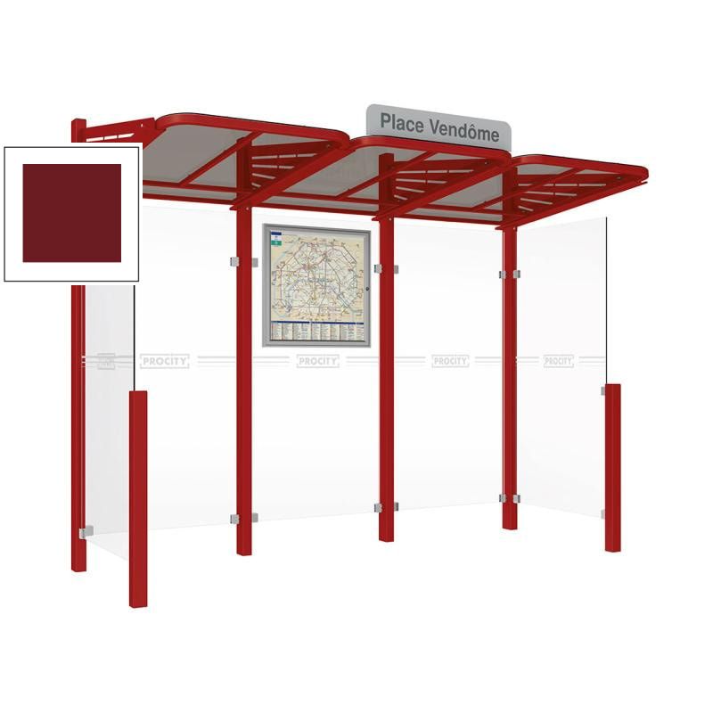 Buswartehalle - Unterstand - modular - Fahrplankasten - Haltestellenschild - Seitenwände - 2.200 x 3.000 x 1.500 mm (HxBxT) - enzianblau