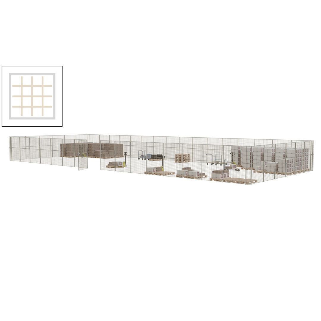 Maschinen Schutzgitter - Hallentrennwand - Sicherheitszaun - Tür - 66 m - 2.200 x 24.400 x 9.400 mm (HxBxT) - enzianblau