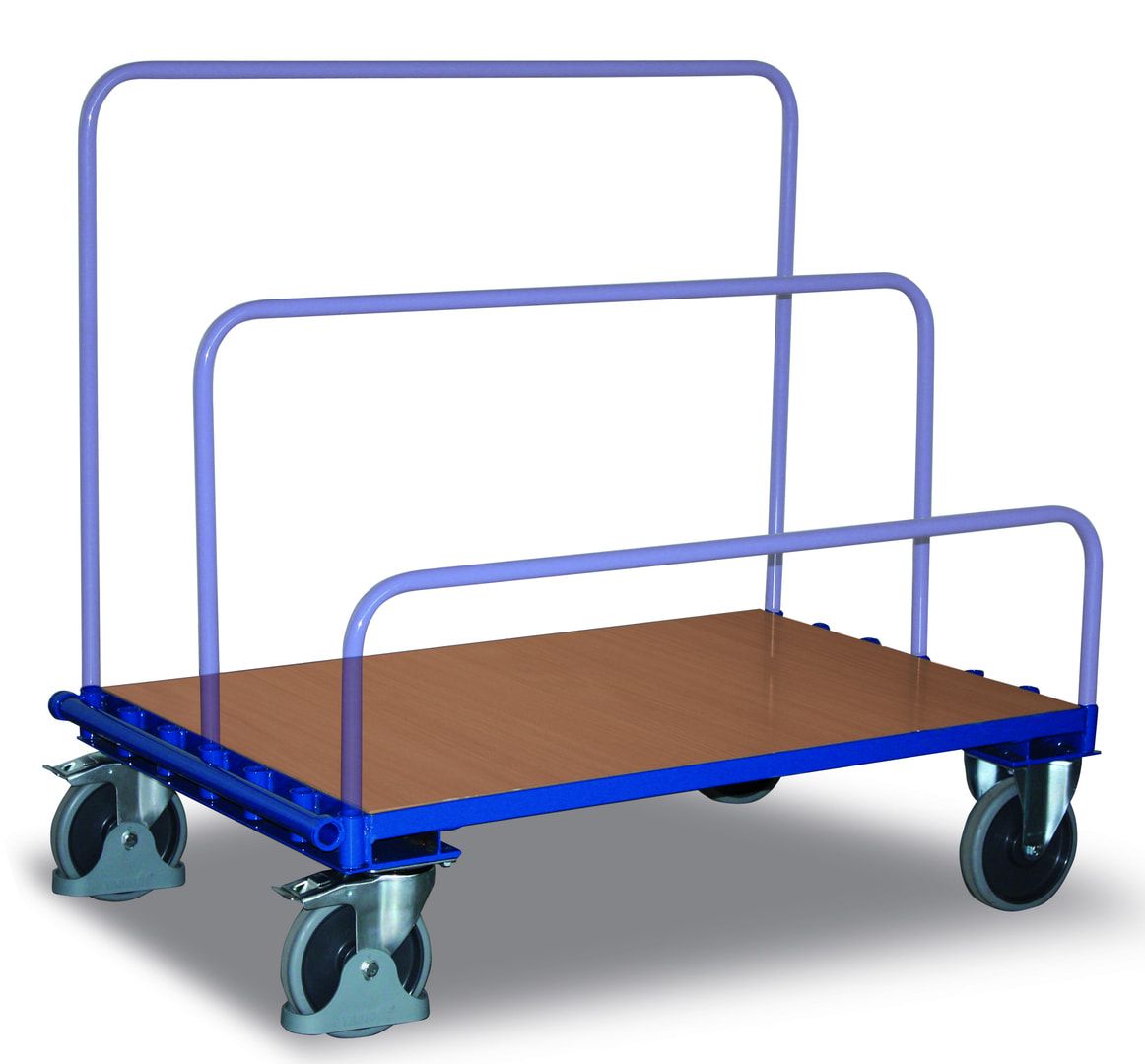 Plattenwagen, Rohrbügelwagen, Ladefläche 800 x 1.200 mm (BxT), Traglast 1.200 kg, Plattformwagen, Transportwagen für Einsteckbügel