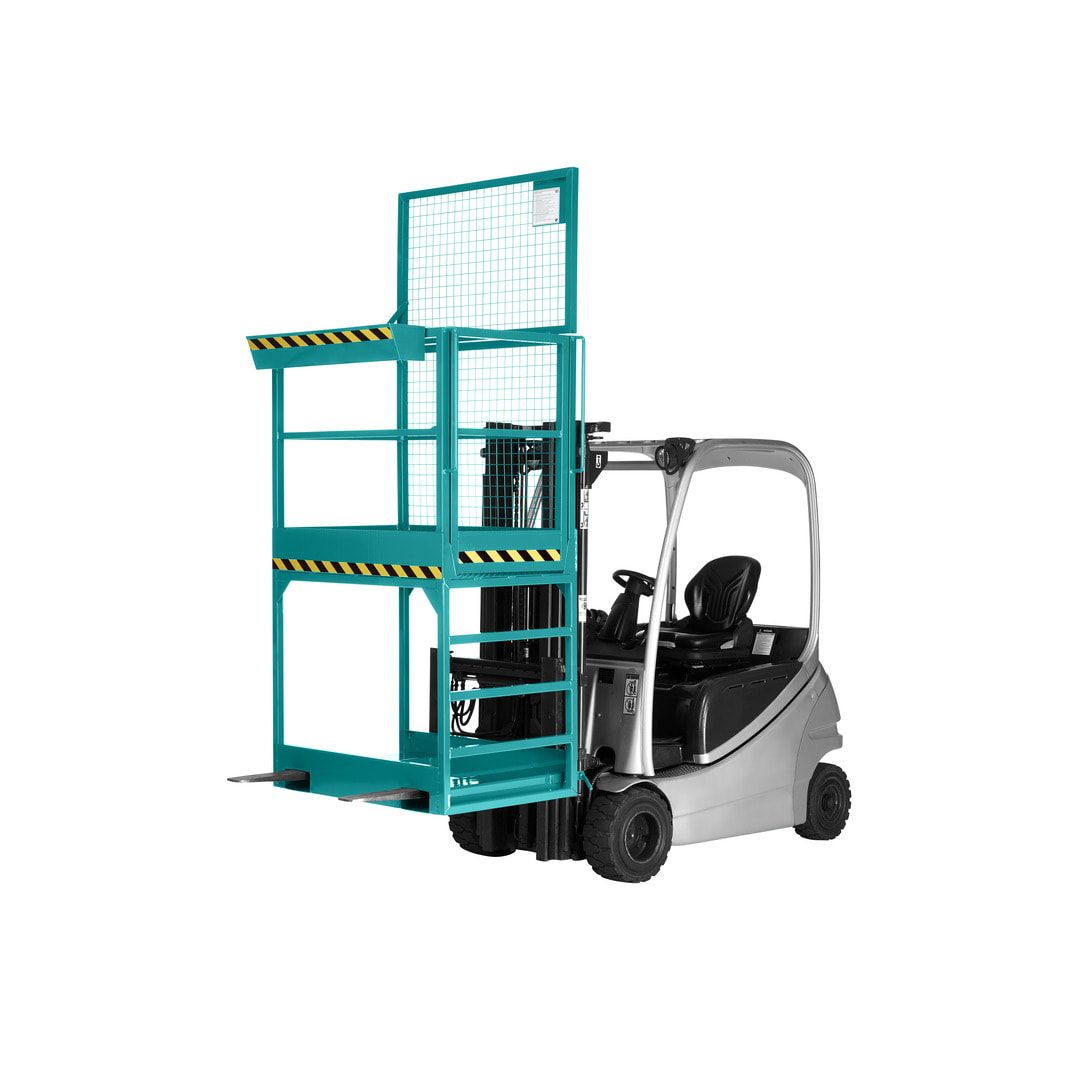 Arbeitsbühne für Stapler und Frontlader - Arbeitskorb - Montagebühne - Extra hoch - Tragkraft 300 kg - 2.810 x 1.200 x 800 mm (HxBxT) - anthrazitgrau