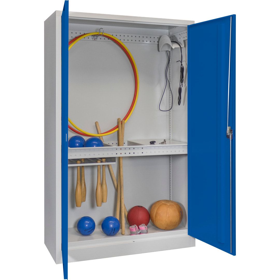Sportschrank - Vollblechtüren - Variante 3 - 1.950x1.200x500 mm (HxBxT) - anthrazitgrau
