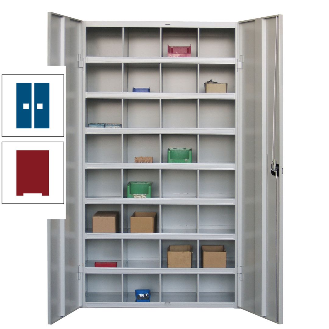 Fächerschrank - Sortierstation - Büroschrank - 32 Fächer - 1.800 x 1.000 x 530 mm (HxBxT) - Materialschrank - anthrazitgrau