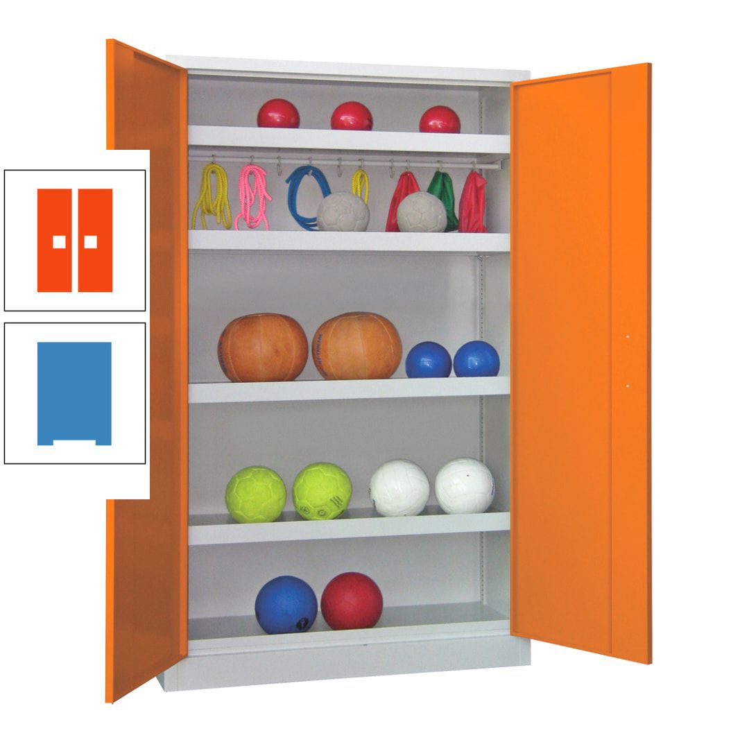 Ballschrank - Vollblechtüren - 4 Böden - 1 Hakenleiste - 1.950x1.200x500 mm (HxBxT) - anthrazitgrau