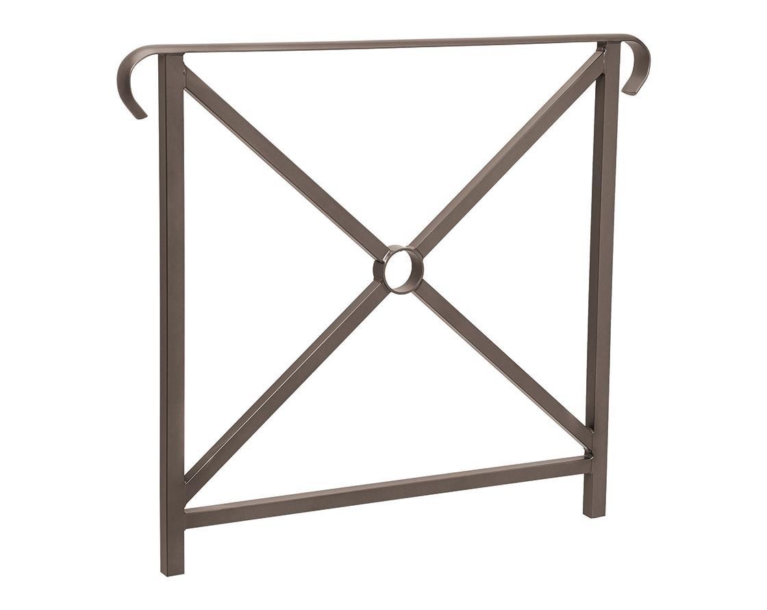 Geländer Kreuz und Kreis - 1.000 x 800 mm - flacher Handlauf - Farbe enzianblau - Außengeländer Systemgeländer