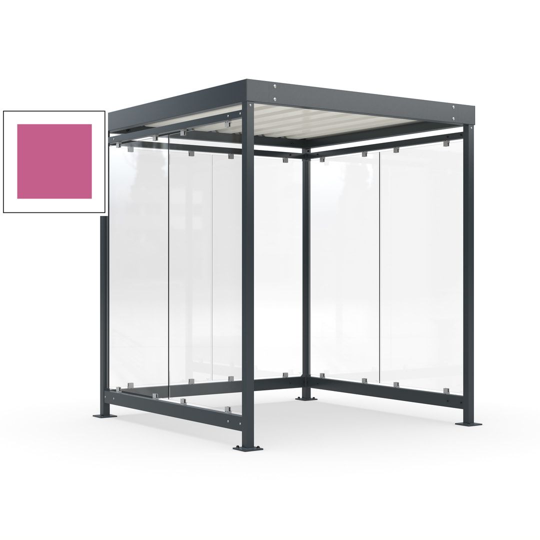 Raucherunterstand, Bushaltestelle, Bausatz, 6-7 Personen, 6 Wände, 2.510 x 2.165 x 2.165 mm (HxBxT), Achatgrau