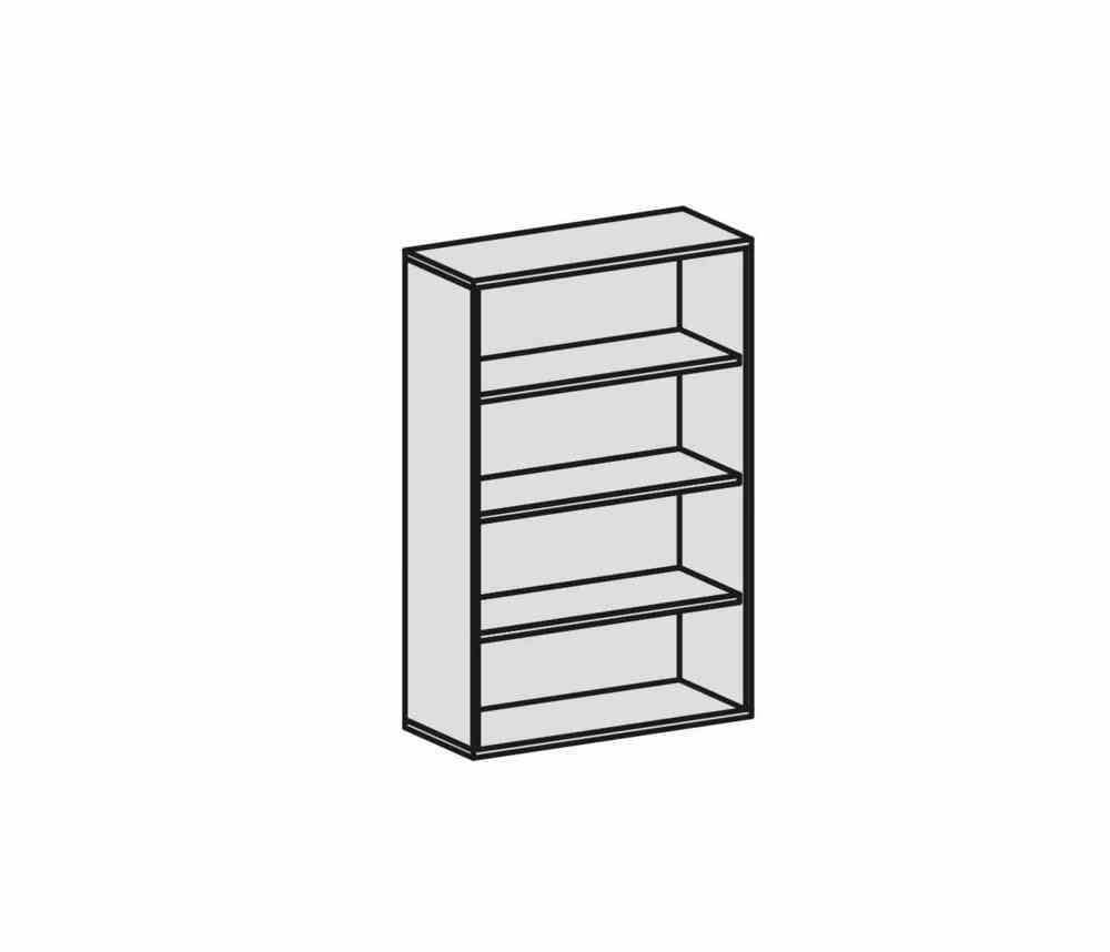 Büroregal, 4 Ordnerhöhen, Metallsockel/Standfüße, Dreischicht-Feinspan, 3 Einlegeböden, 1.536 x 1.000 x 425 mm (HxBxT), Dekor Ahorn