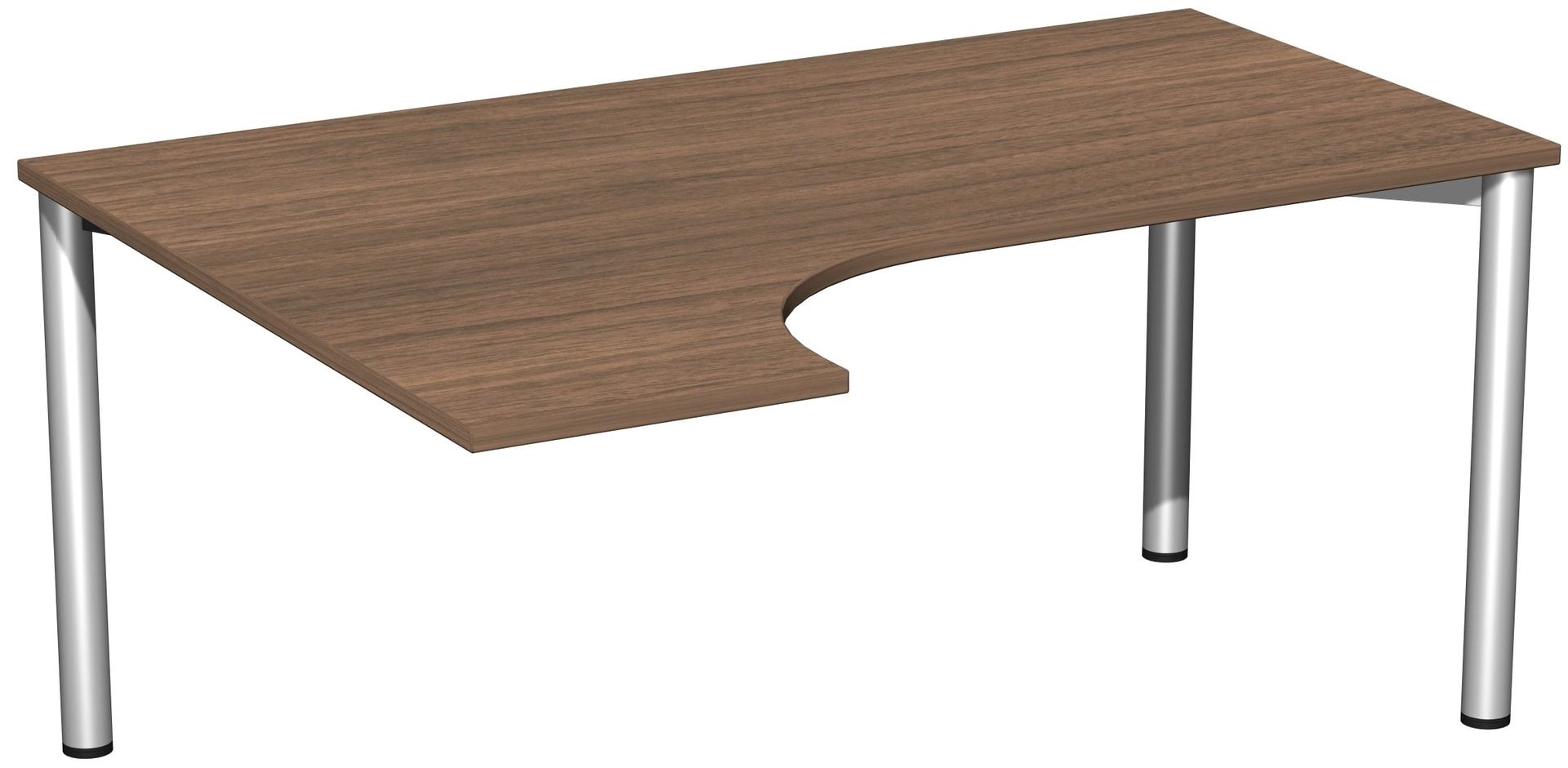 Eckschreibtisch - Ecke links - 4-Fuß Flex - 720 x 1.600 x 1.200 mm (HxBxT) - Gestell anthrazit - Ahorn