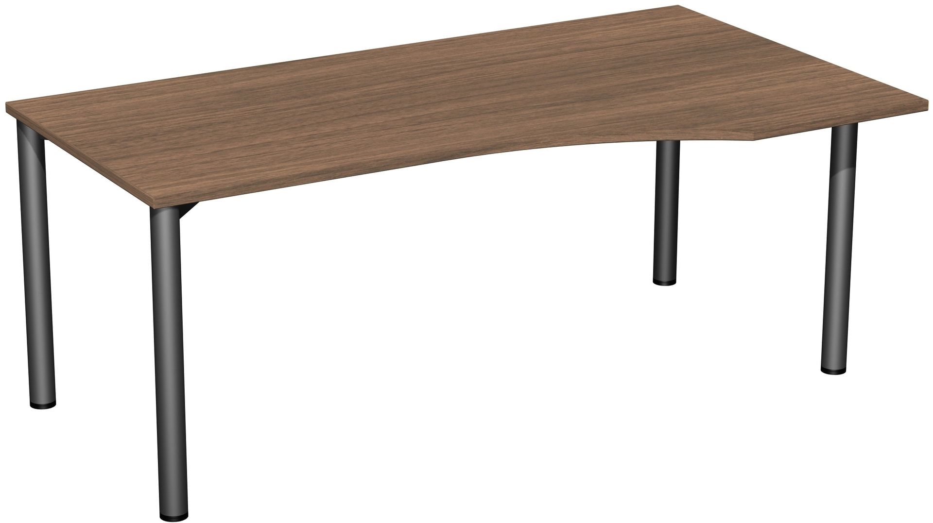 Eckschreibtisch - Ecke rechts - 4-Fuß Flex - 720 x 1.600 x 1.000 mm (HxBxT) - Gestell anthrazit - Ahorn