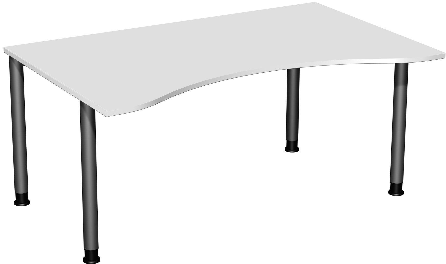 Ergo-Schreibtisch - 4-Fuß Flex - Bürotisch - Höhe 680-800 mm - 1.600 x 1.000 mm (BxT) - Gestell anthrazit - Ahorn