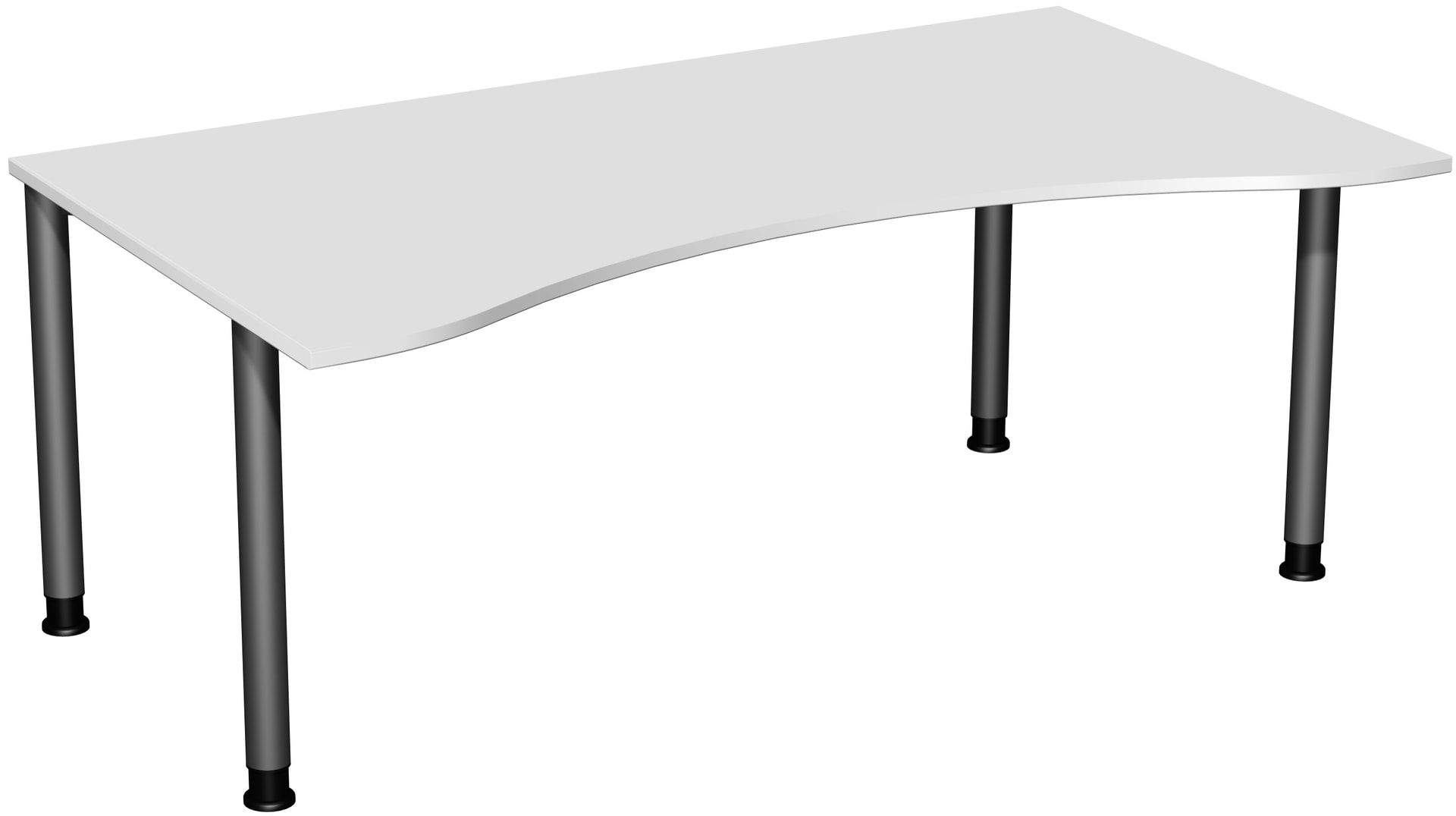 Ergo-Schreibtisch - 4-Fuß Flex - Bürotisch - Höhe 680-800 mm - 1.600 x 1.000 mm (BxT) - Gestell anthrazit - Ahorn