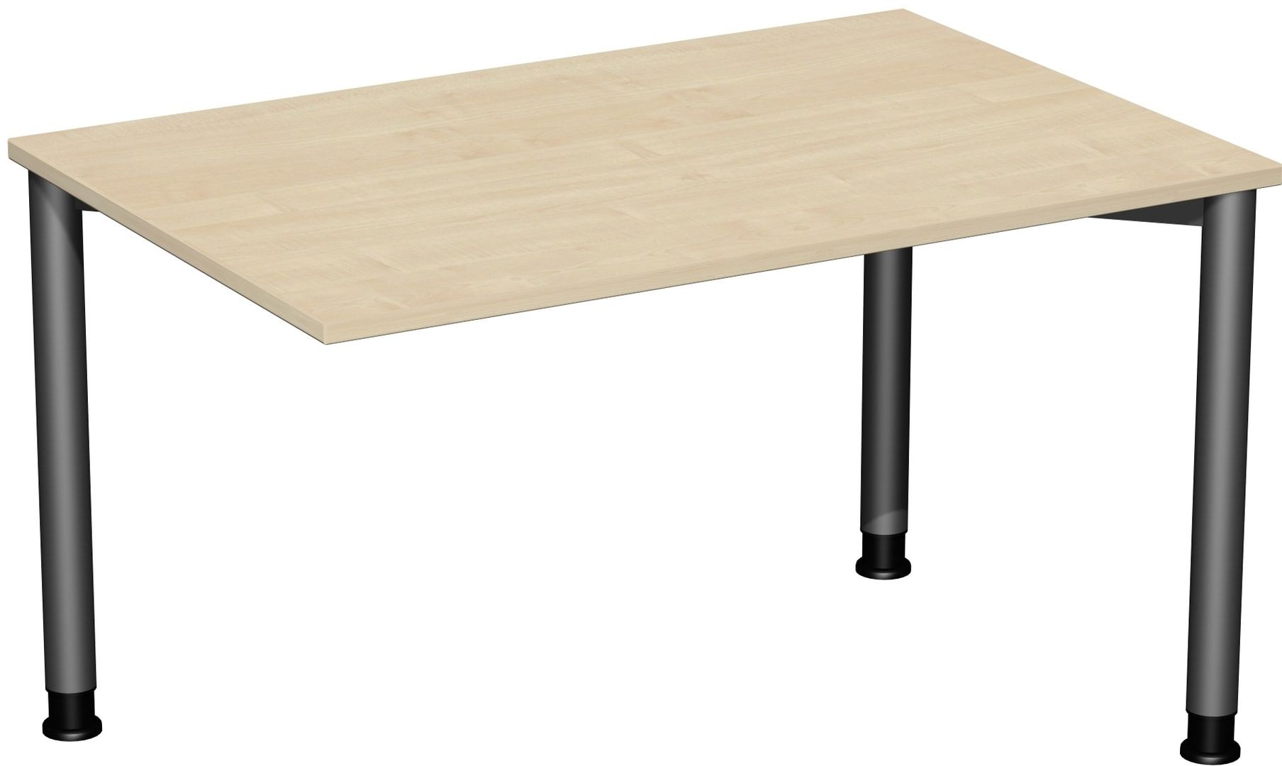 Schreibtisch - 4-Fuß Flex - Bürotisch - Höhe 680-800 mm - 1.200 x 600 mm (BxT) - Gestell anthrazit - Ahorn