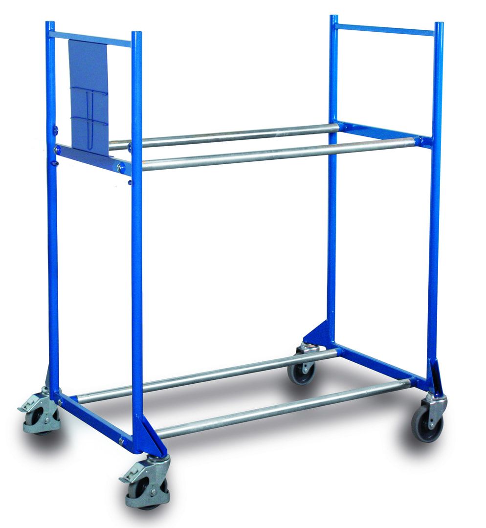 Mobiles Reifenregal - 2 Etagen - Traglast 300 kg - 1.430 x 780 x 1.205 mm (HxBxT) - enzianblau