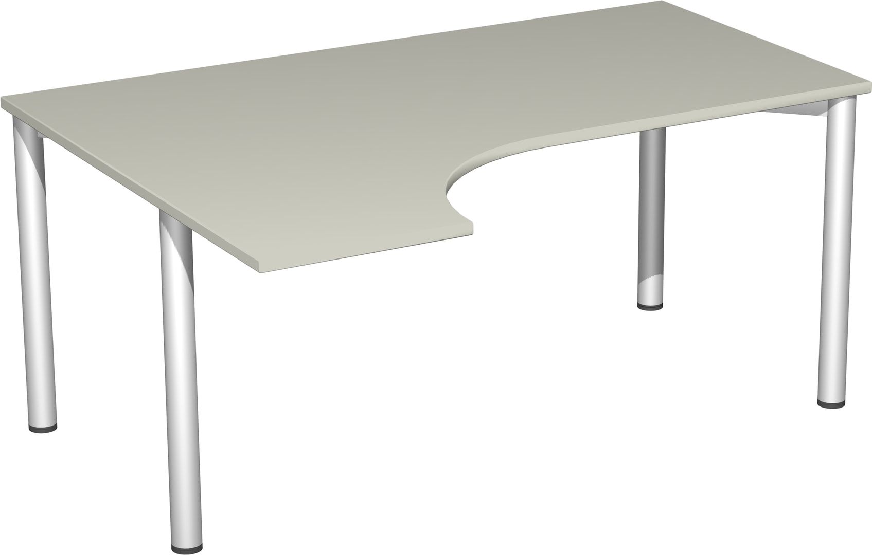 Eckschreibtisch - Ecke links - 4-Fuß Flex - 720 x 1.600 x 1.200 mm (HxBxT) - Gestell anthrazit - Ahorn